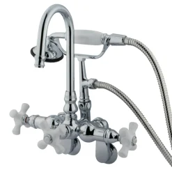 Outlet Vintage Clawfoot Tub Faucet with Hand Shower in Polished Chrome Tub Faucets