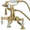 Hot Vintage Clawfoot 11" x 6" Tub Faucet with Hand Shower Tub Faucets