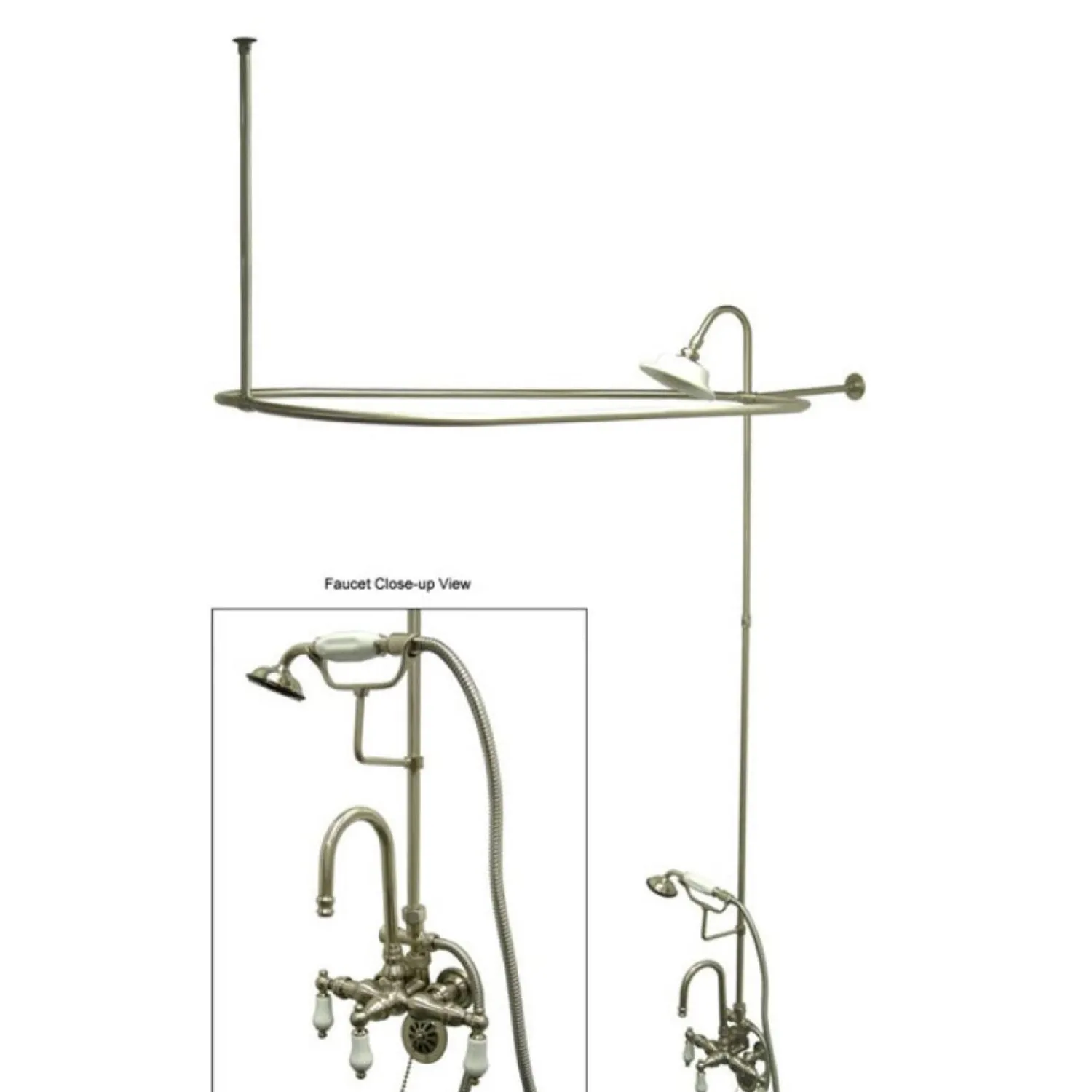 New Vintage Clawfoot Tub Package with High Rise Goose Neck Tub & Shower Sets|Tub Faucets