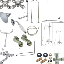 New Vintage Clawfoot Tub Package with 24" Supply Lines Tub & Shower Sets|Tub Faucets