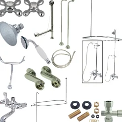 Online Vintage Clawfoot Tub Package with 22" Supply Lines Tub & Shower Sets|Tub Faucets