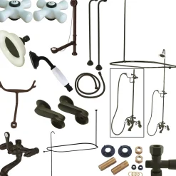 Sale Vintage Clawfoot Tub Package with Porcelain Cross Handles Tub & Shower Sets|Tub Faucets