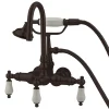 Outlet Vintage 3-3/8" Clawfoot Wall Mount Tub Filler with Hand Shower Tub Faucets