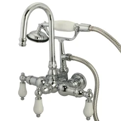 Outlet Vintage 3-3/8" Clawfoot Wall Mount Tub Filler with Hand Shower Tub Faucets