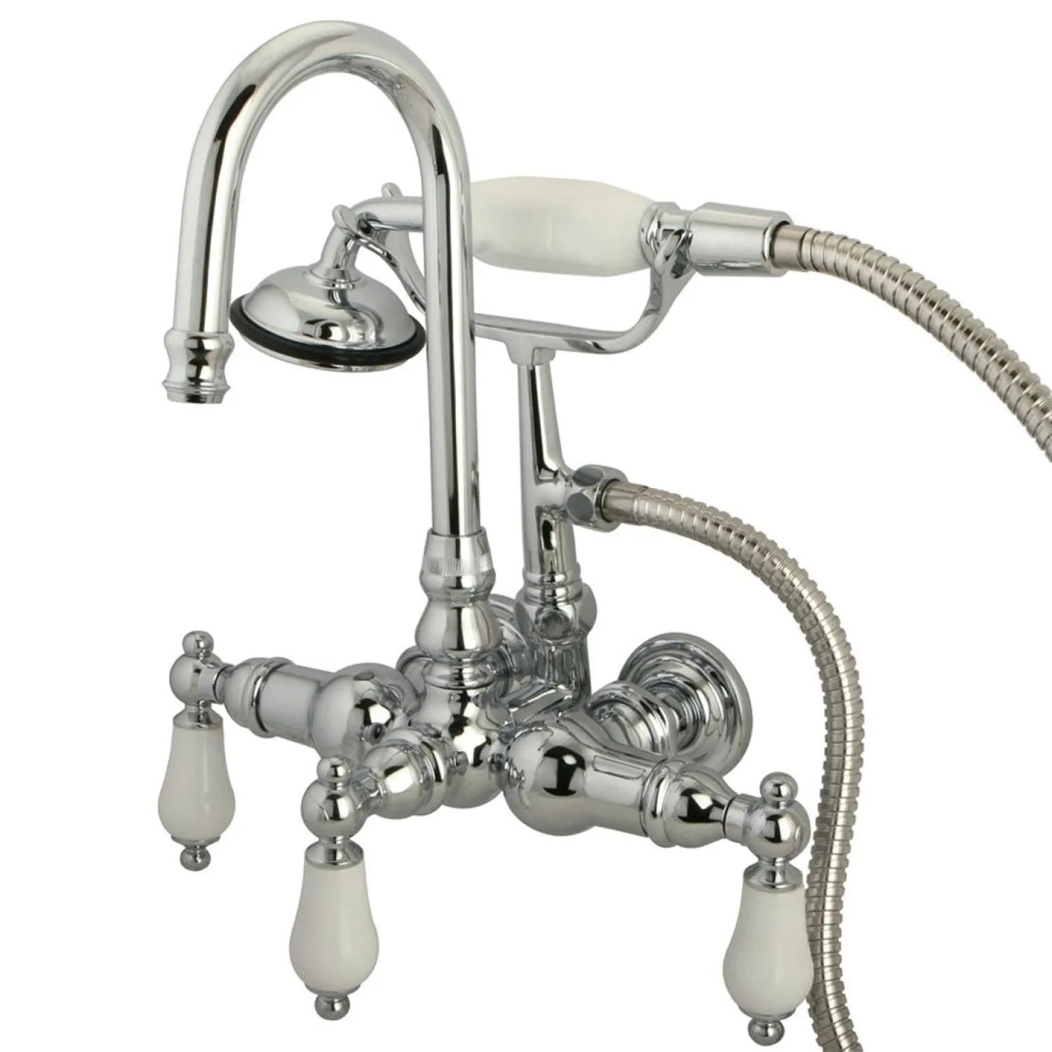 Outlet Vintage 3-3/8" Clawfoot Wall Mount Tub Filler with Hand Shower Tub Faucets