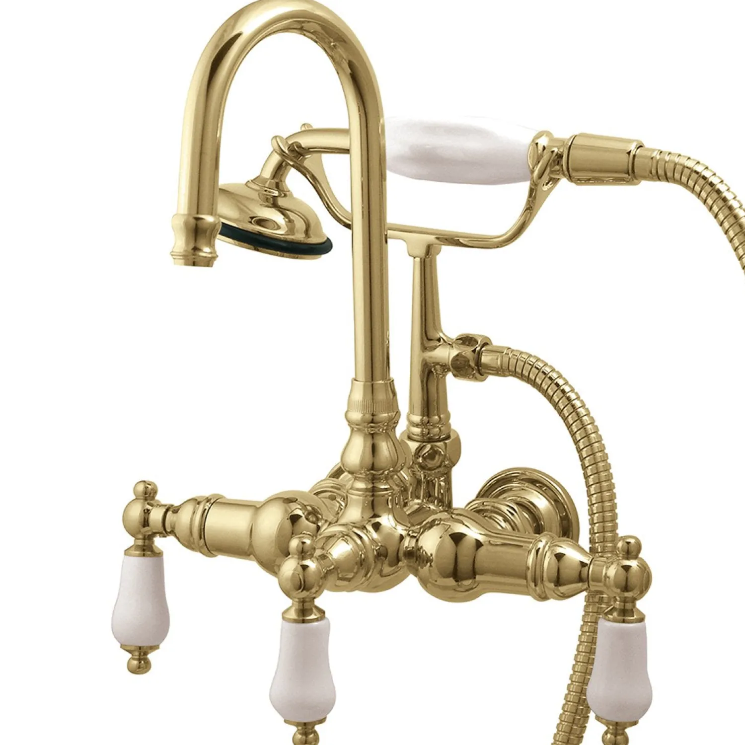 Outlet Vintage 3-3/8" Clawfoot Wall Mount Tub Filler with Hand Shower Tub Faucets