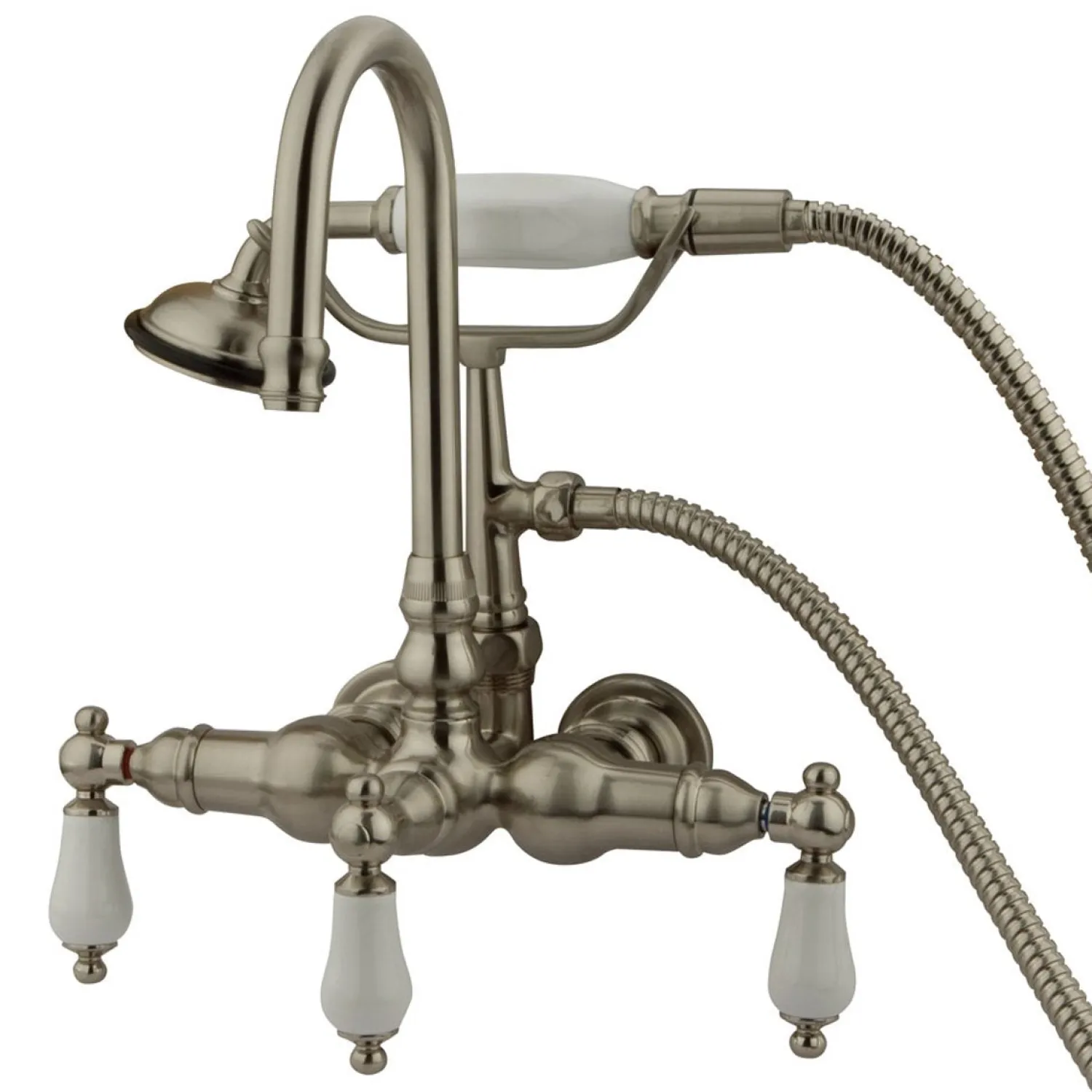 Outlet Vintage 3-3/8" Clawfoot Wall Mount Tub Filler with Hand Shower Tub Faucets