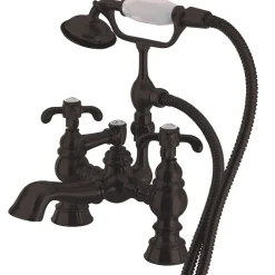 Clearance Vintage 7" Clawfoot Deck Mount Tub Filler with Hand Shower Tub Faucets