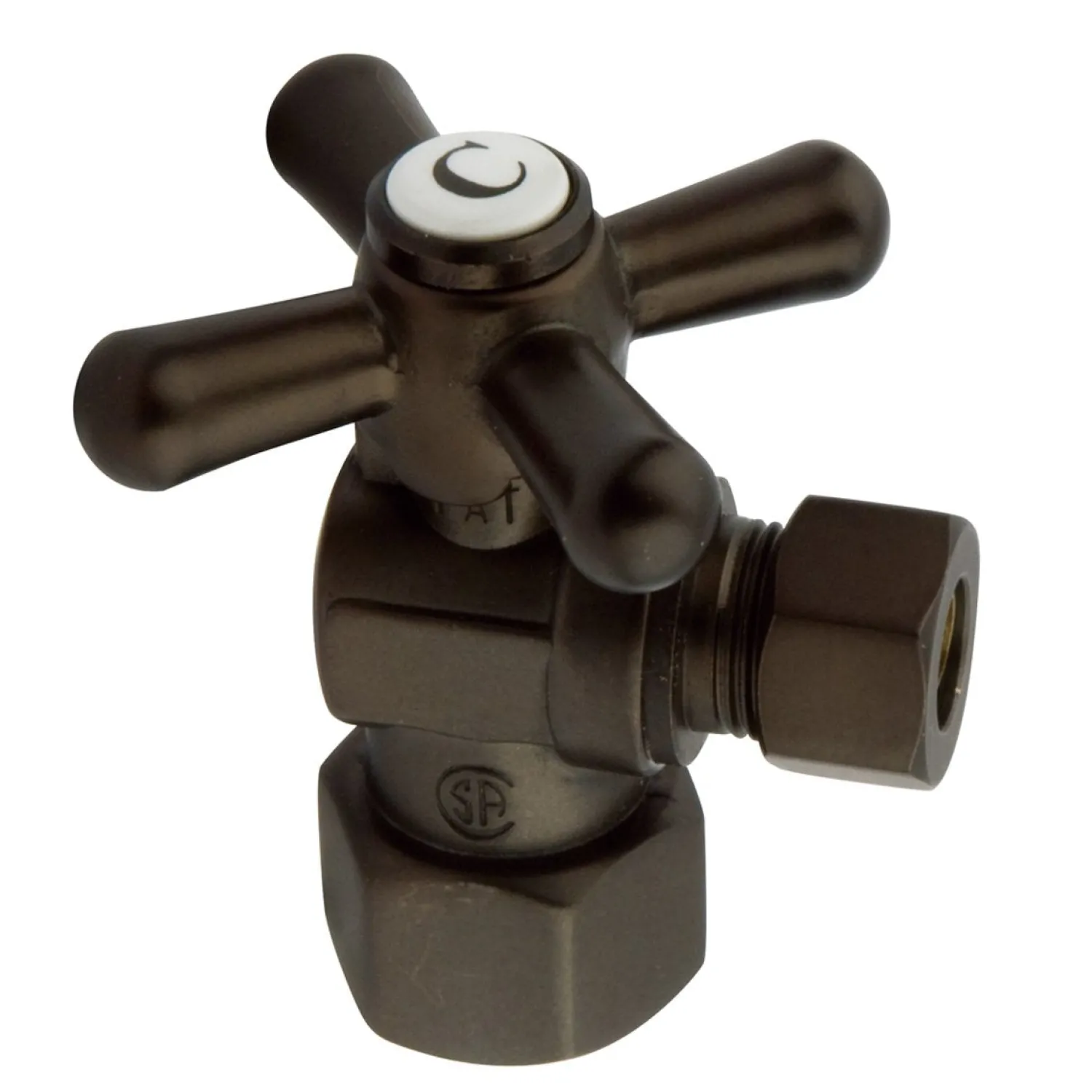 Hot Vintage Cross Handle Angle Stop with 1/2" IPS x 3/8" OD Compression Toilet Parts