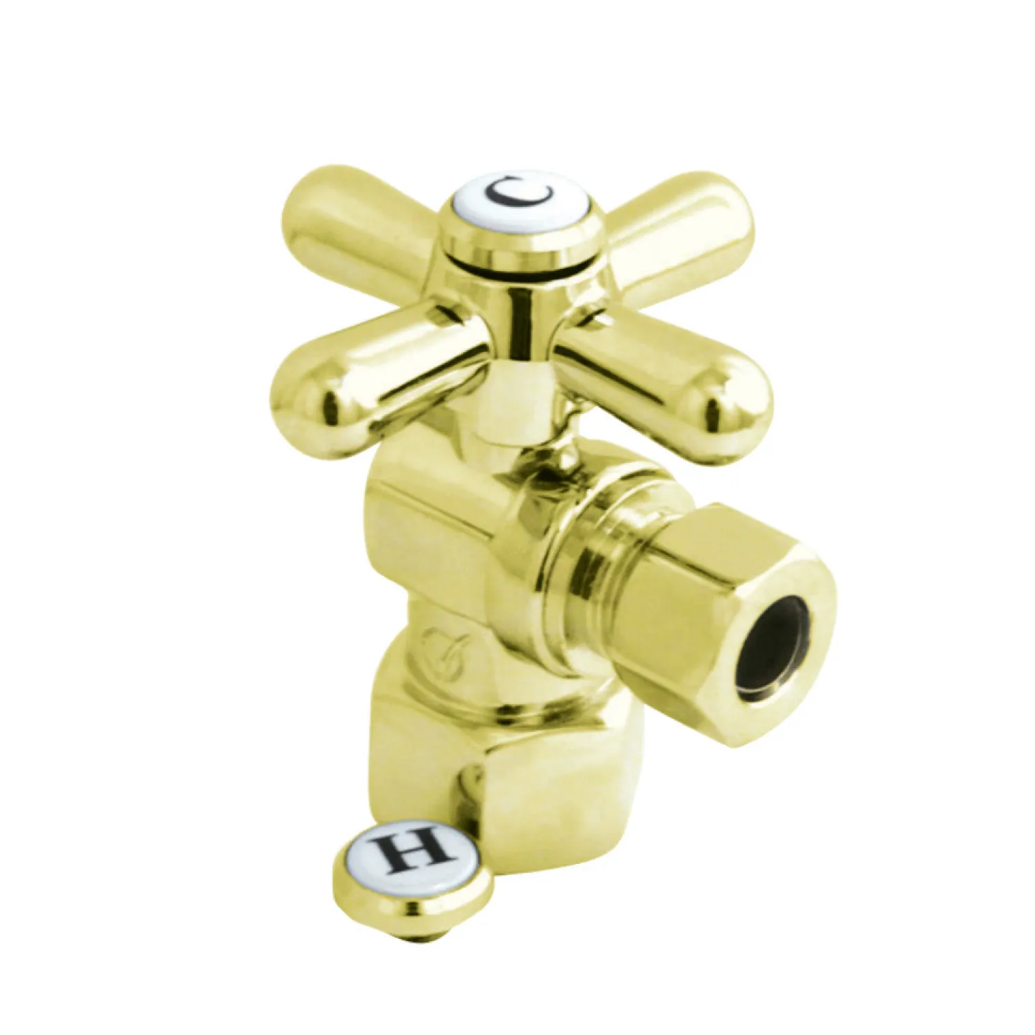 Hot Vintage Cross Handle Angle Stop with 1/2" IPS x 3/8" OD Compression Toilet Parts