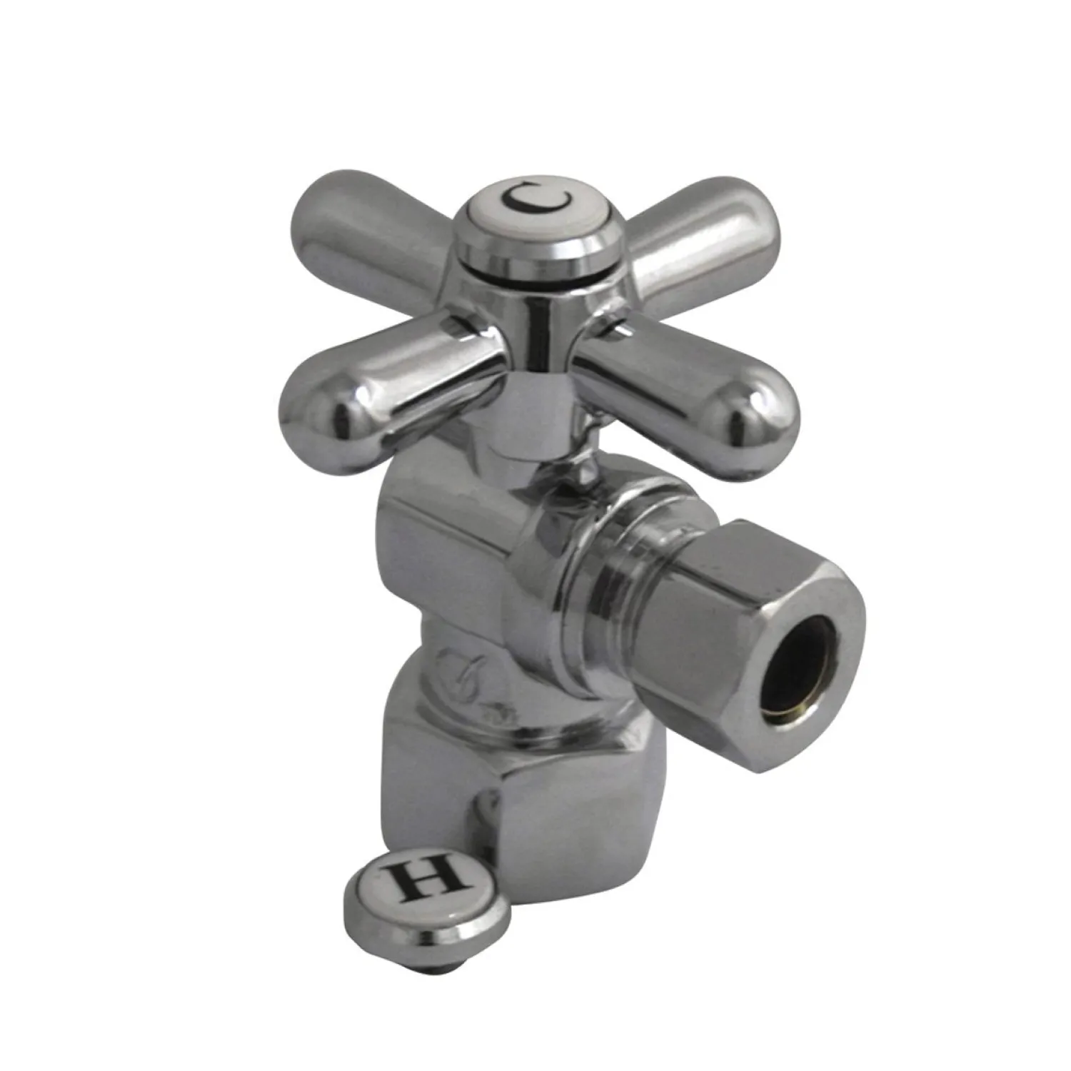 Hot Vintage Cross Handle Angle Stop with 1/2" IPS x 3/8" OD Compression Toilet Parts