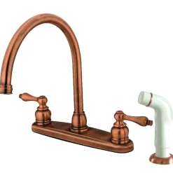 Discount Vintage Deck Mount Centerset Kitchen Faucet Faucets With Side Spray