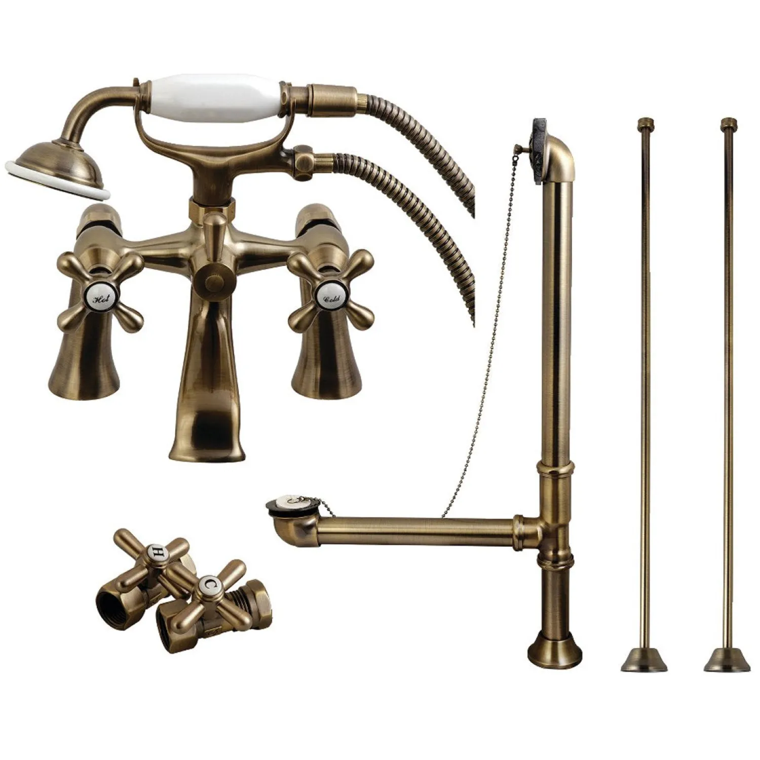 Discount Vintage Deck Mount Clawfoot Tub Faucet Package Tub Faucets