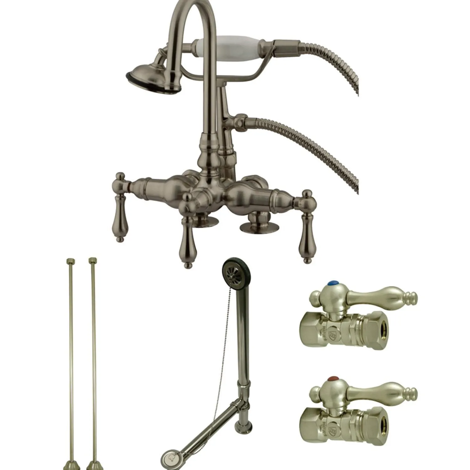 New Vintage Deck Mount Clawfoot Tub Faucet Package Tub Faucets