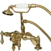 Sale Vintage Deck Mount Clawfoot Tub Filler Faucet with Hand Shower Tub Faucets
