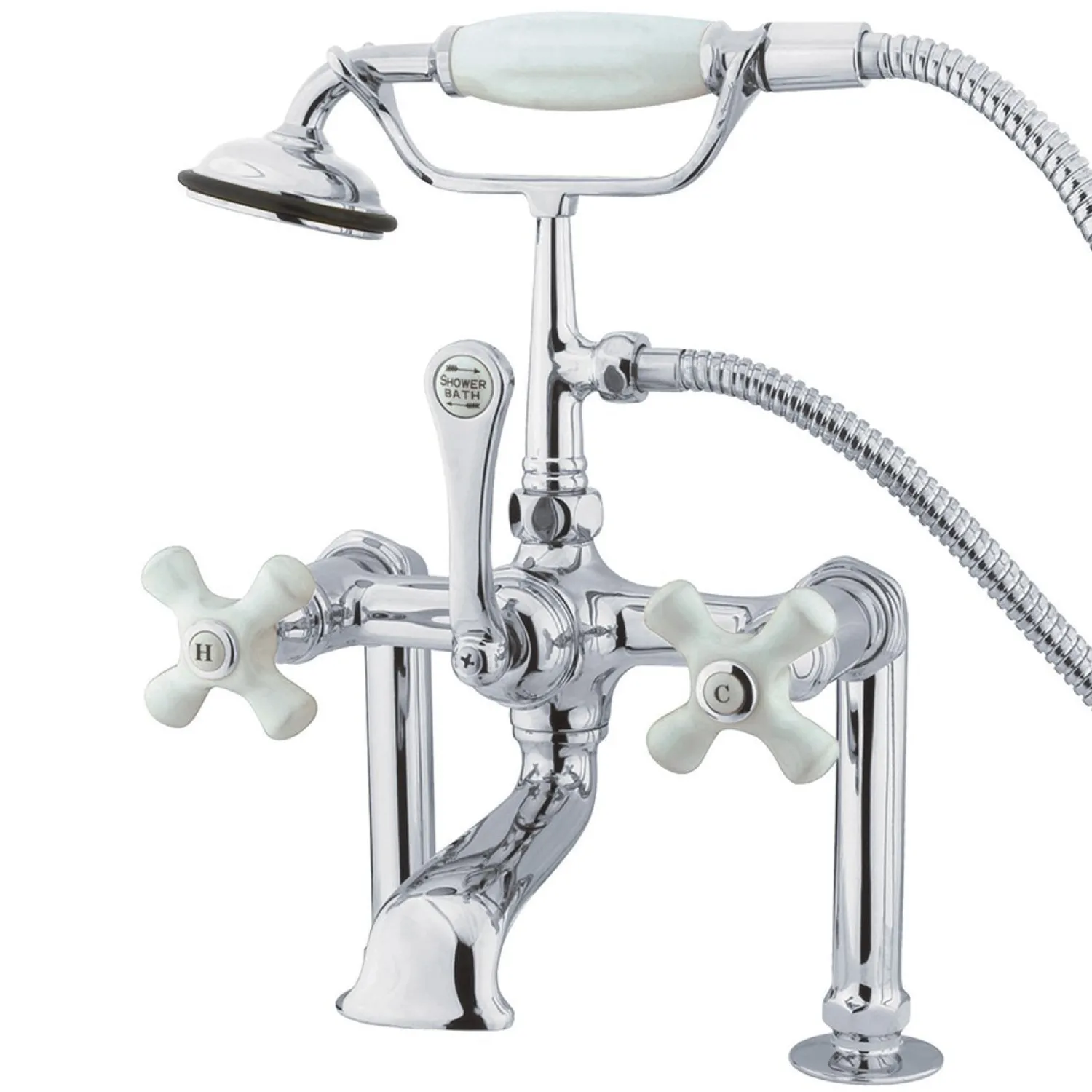Outlet Vintage Deck Mount Classic Clawfoot Tub Filler with Hand Shower Tub Faucets