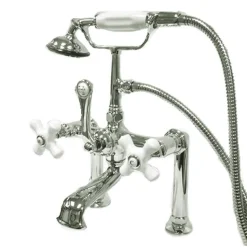 Outlet Vintage Deck Mount Classic Clawfoot Tub Filler with Hand Shower Tub Faucets