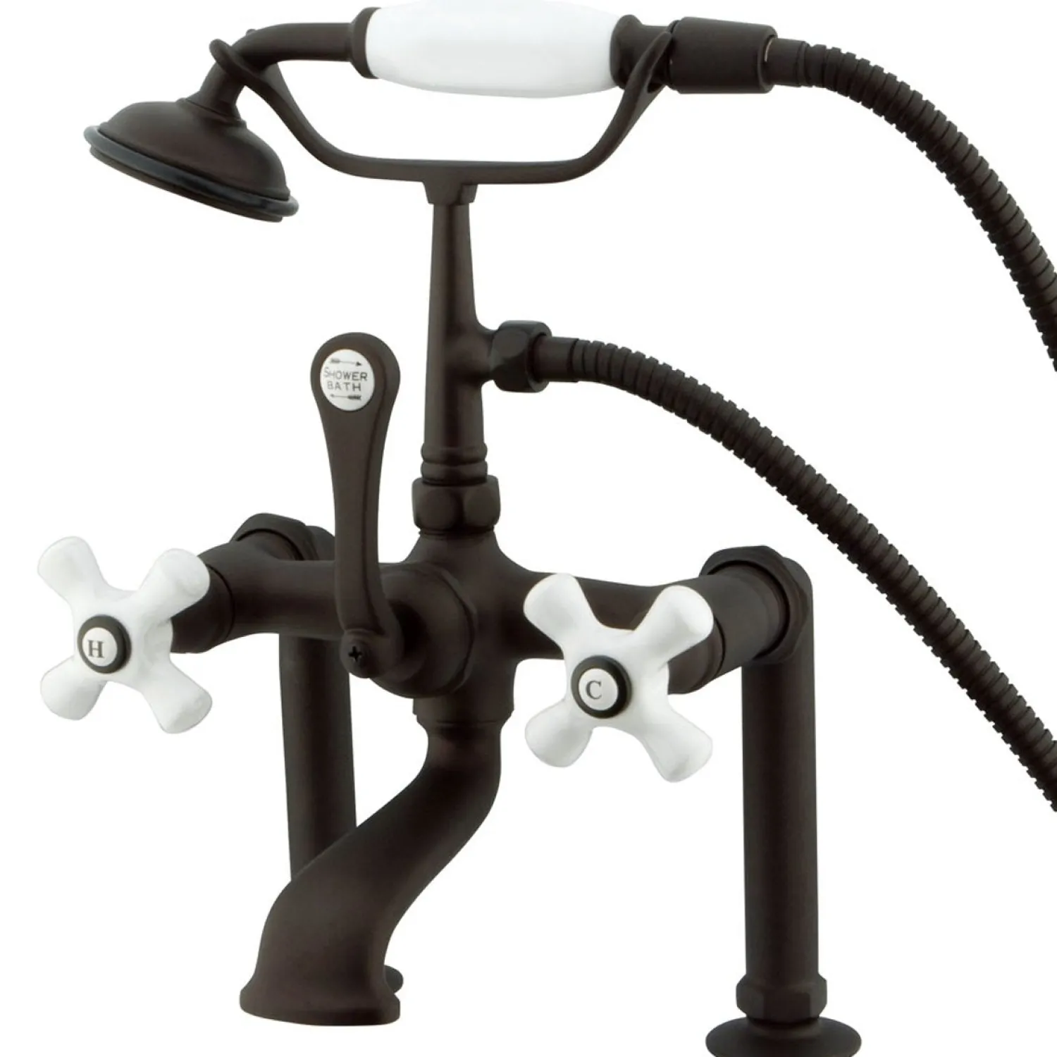Outlet Vintage Deck Mount Classic Clawfoot Tub Filler with Hand Shower Tub Faucets