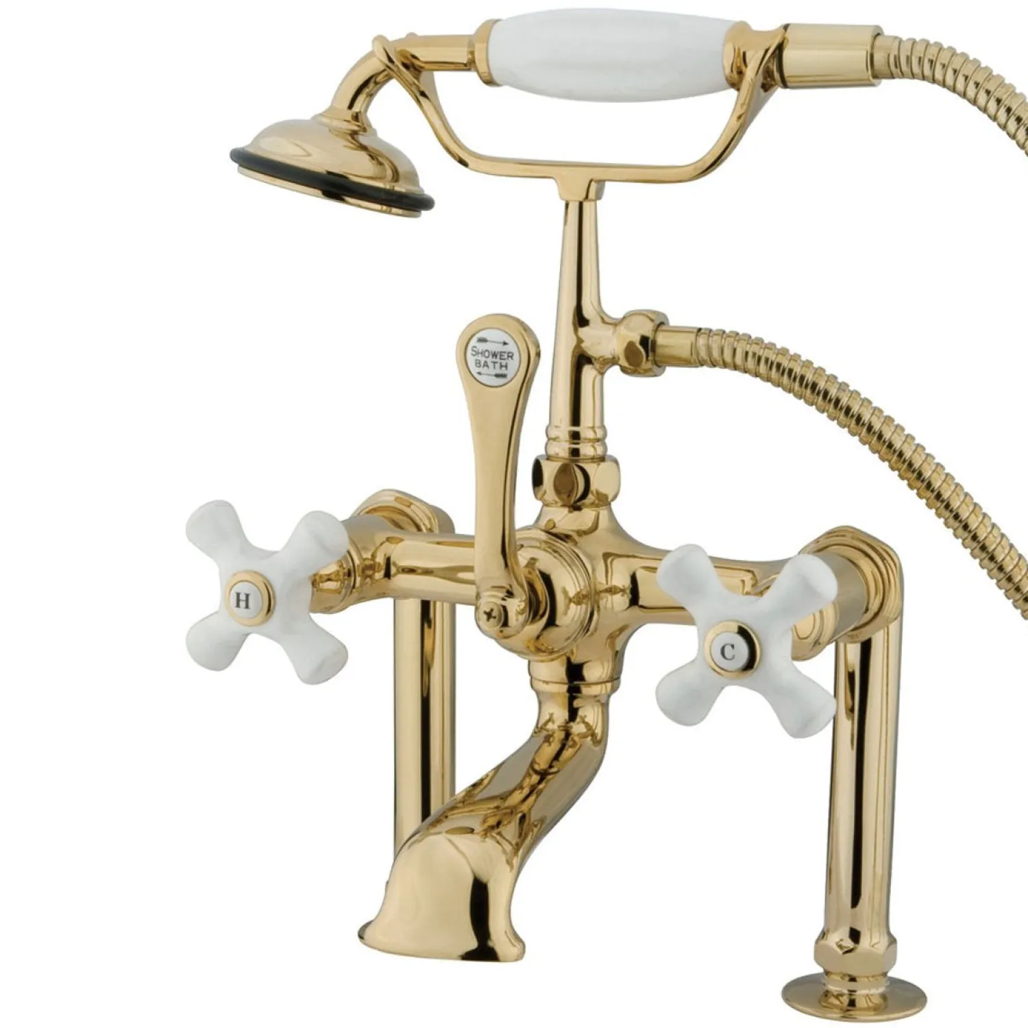 Outlet Vintage Deck Mount Classic Clawfoot Tub Filler with Hand Shower Tub Faucets