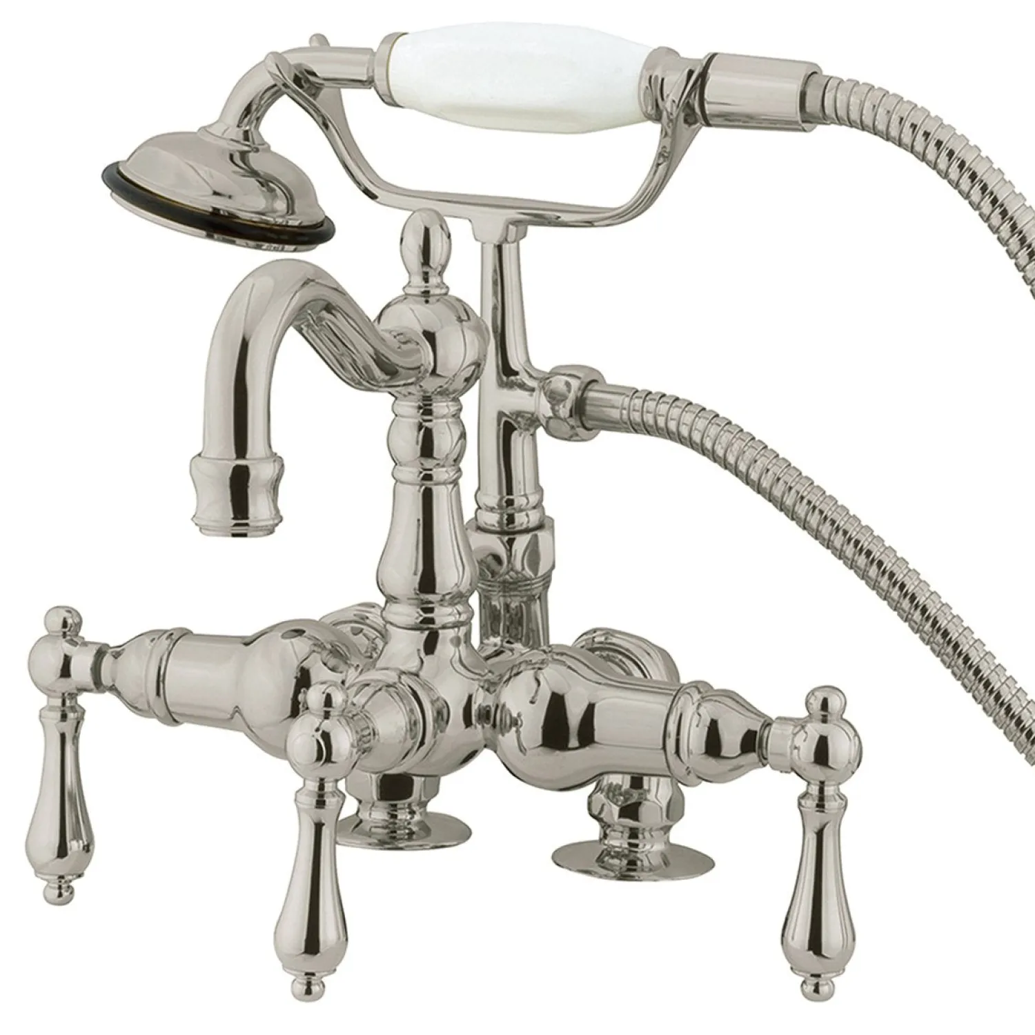 Discount Vintage 3-3/8" Deck Mount Clawfoot Tub Filler with Hand Shower Tub Faucets