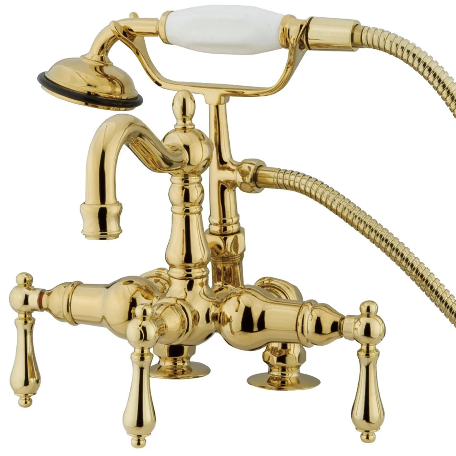 Discount Vintage 3-3/8" Deck Mount Clawfoot Tub Filler with Hand Shower Tub Faucets