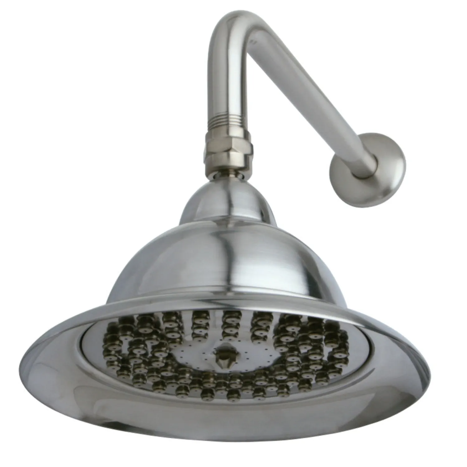 Vintage 6" Diameter Brass Shower Head with 12" Shower Arm Shower Heads