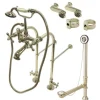 New Vintage Freestanding Clawfoot Tub Faucet Package with Metal Cross Handles Tub Faucets