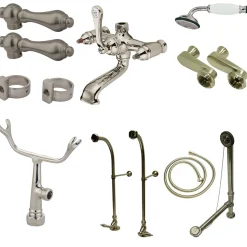Online Vintage Freestanding Clawfoot Tub Faucet Package with Metal Lever Handles Tub Faucets