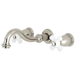 Clearance Vintage 2-Handle Wall Mount 3-Hole Bathroom Faucet Wall Mount