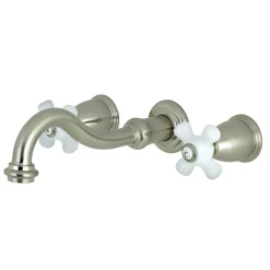 Clearance Vintage 2-Handle Wall Mount 3-Hole Bathroom Faucet Wall Mount