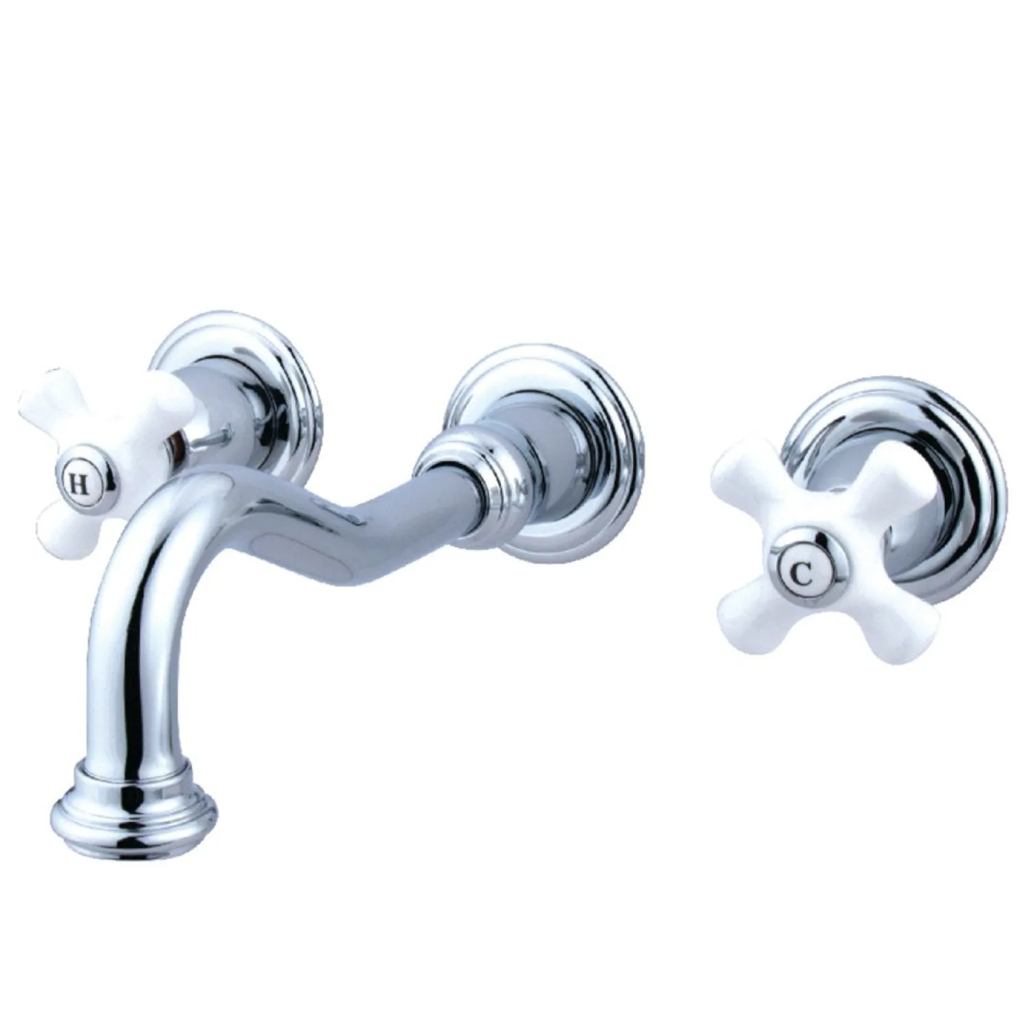 Clearance Vintage 2-Handle Wall Mount 3-Hole Bathroom Faucet Wall Mount
