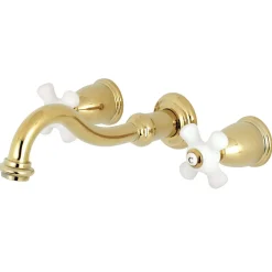 Clearance Vintage 2-Handle Wall Mount 3-Hole Bathroom Faucet Wall Mount