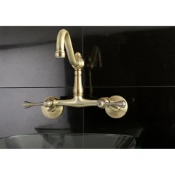 Hot Vintage 6-Inch Adjustable Center Wall Mount Kitchen Faucet Wall Mounted Kitchen Faucets