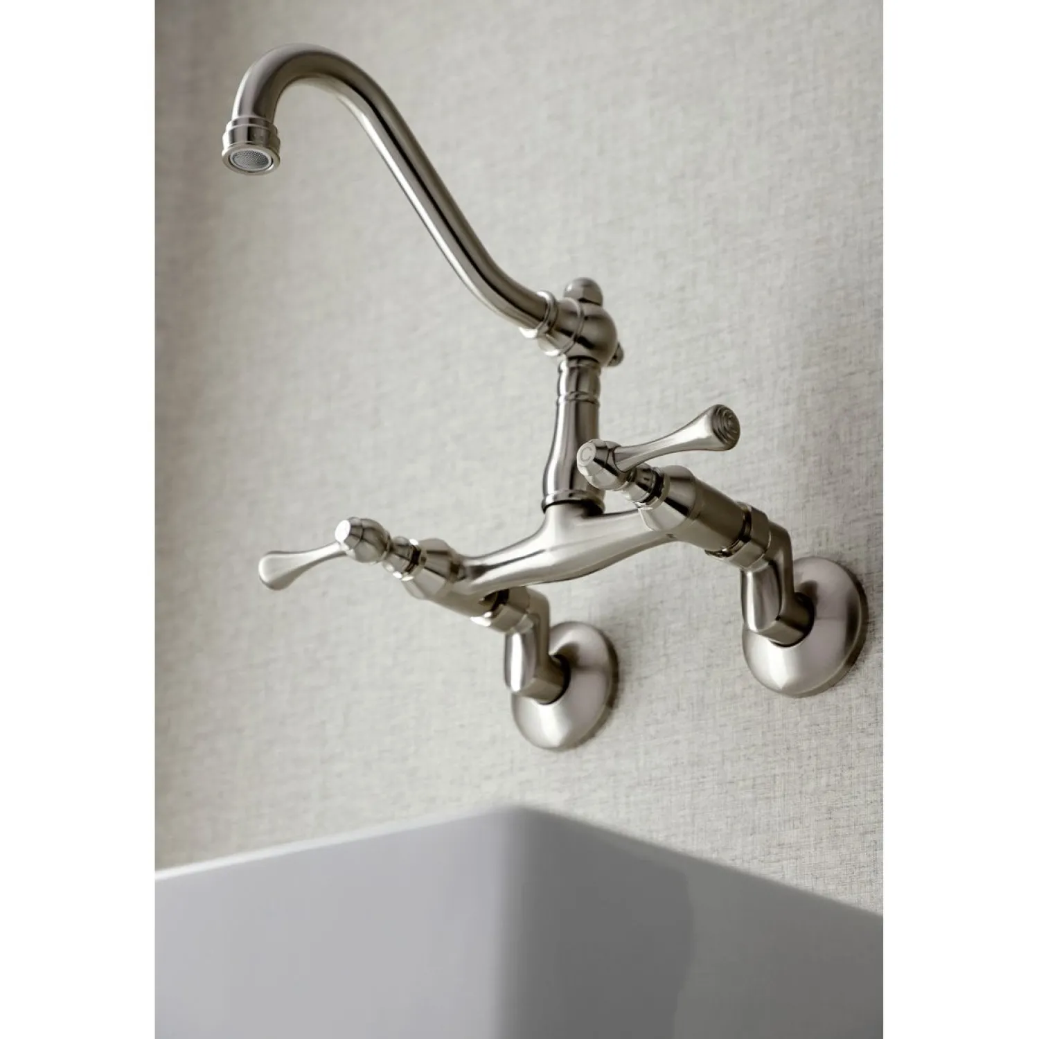 Hot Vintage 6-Inch Adjustable Center Wall Mount Kitchen Faucet Wall Mounted Kitchen Faucets