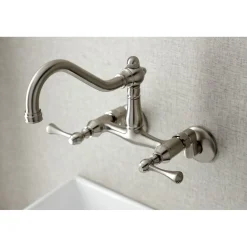 Hot Vintage 6-Inch Adjustable Center Wall Mount Kitchen Faucet Wall Mounted Kitchen Faucets