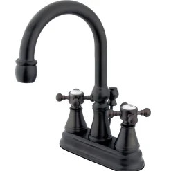 New Vintage 4-Inch Centerset Bathroom Faucet with Brass Pop-Up 4" Center Set