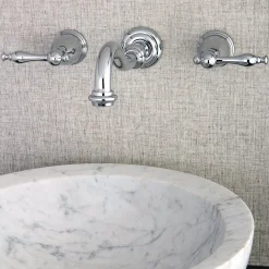 Vintage Lever-Handle Wall Mount Bathroom Faucet Wall Mount