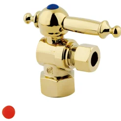 New Vintage Lever Handle Angle Stop with 1/2" IPS x 3/8" OD Compression Toilet Parts