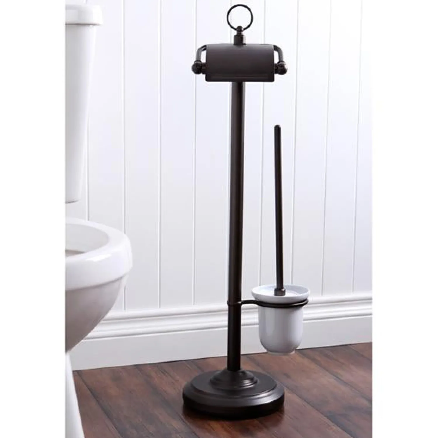 Online Vintage Pedestal Toilet Paper and Brush Holder Toilet Paper Holders