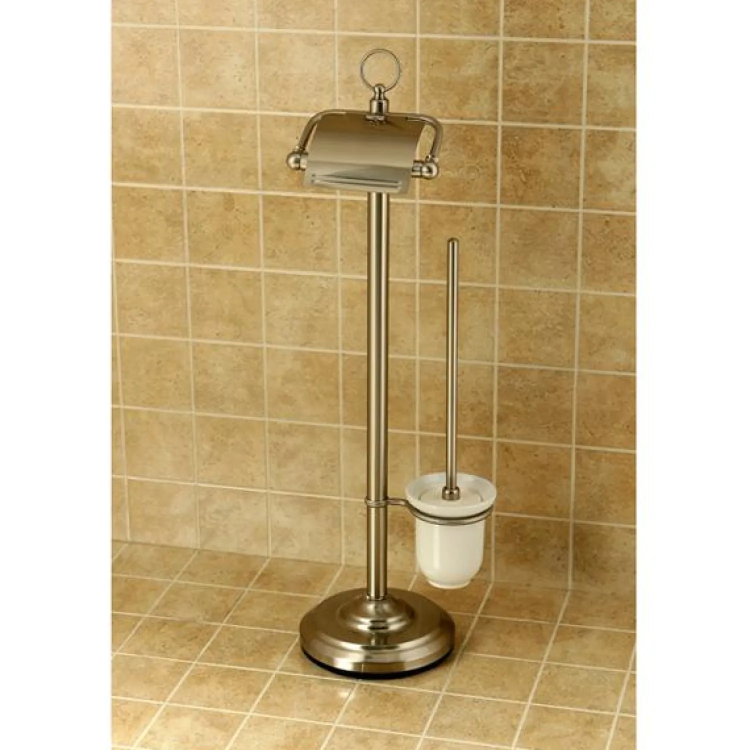 Online Vintage Pedestal Toilet Paper and Brush Holder Toilet Paper Holders