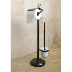 Online Vintage Pedestal Toilet Paper and Brush Holder Toilet Paper Holders