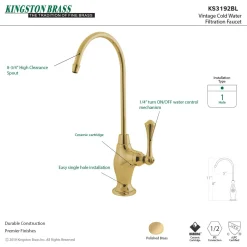 Vintage Single Handle Water Filtration Faucet Single Hole