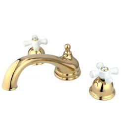 Clearance Vintage Solid Brass Two Handle Three Hole Roman Tub Filler Tub Faucets