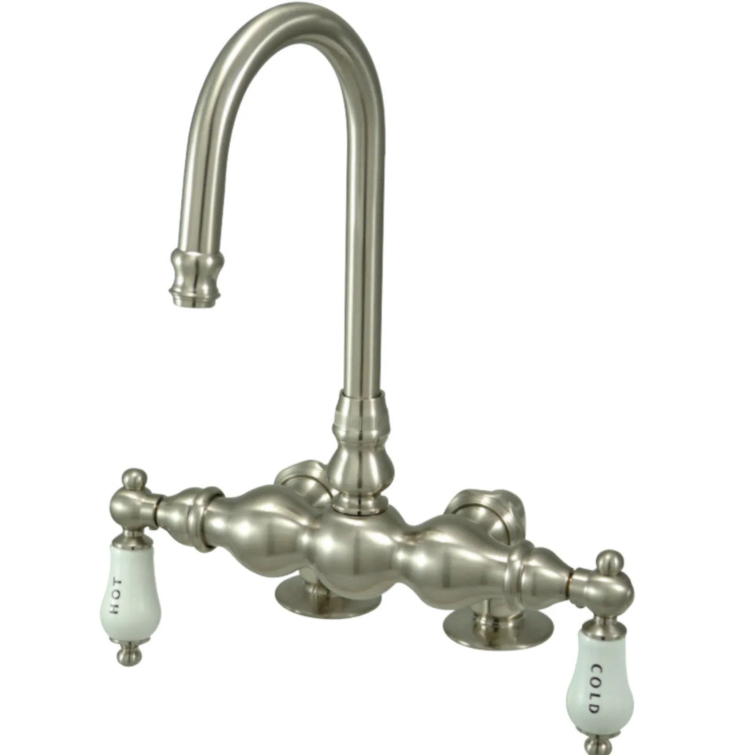 Online Vintage 3-3/8" Spread Deck Mount Clawfoot Tub Filler Faucet Tub Faucets
