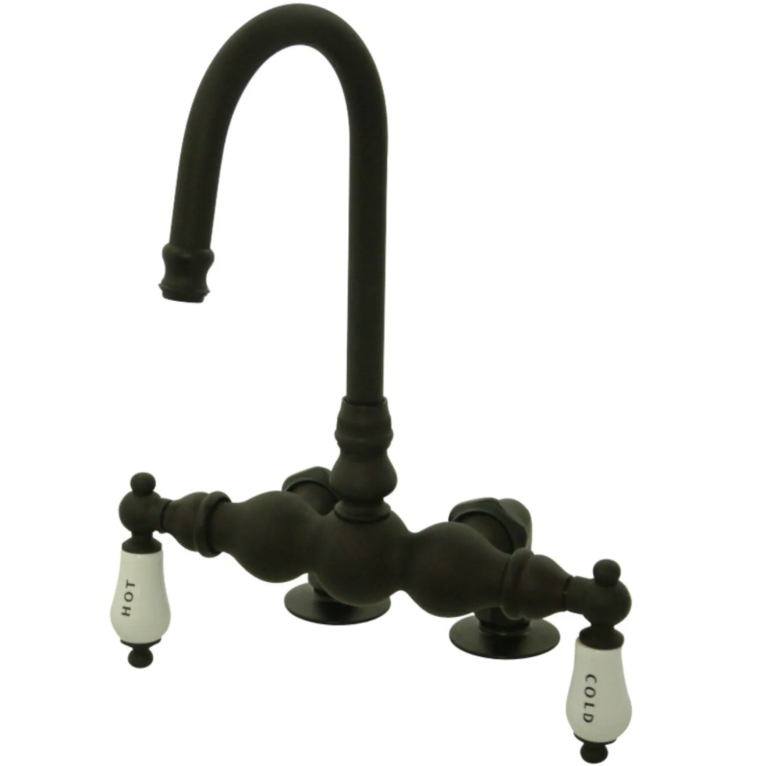 Online Vintage 3-3/8" Spread Deck Mount Clawfoot Tub Filler Faucet Tub Faucets