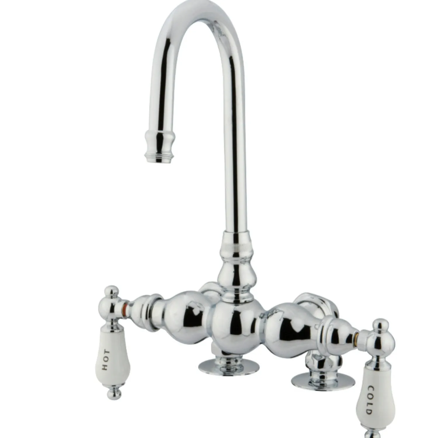 Online Vintage 3-3/8" Spread Deck Mount Clawfoot Tub Filler Faucet Tub Faucets