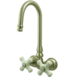 Sale Vintage 3-3/8" Spread Brass Wall Mount Clawfoot Tub Filler Faucet Tub Faucets