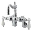New Vintage 3-3/8" - 9" Spread Adjustable Center Wall Mount Clawfoot Tub Filler Tub Faucets