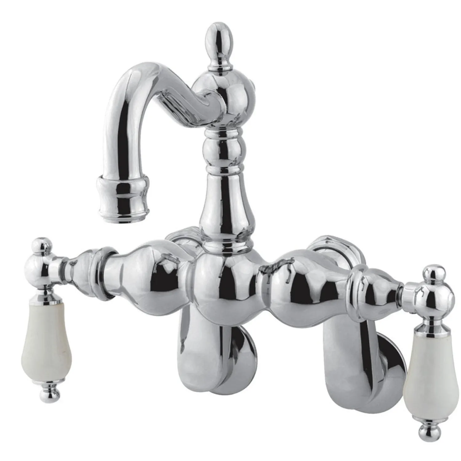New Vintage 3-3/8" - 9" Spread Adjustable Center Wall Mount Clawfoot Tub Filler Tub Faucets