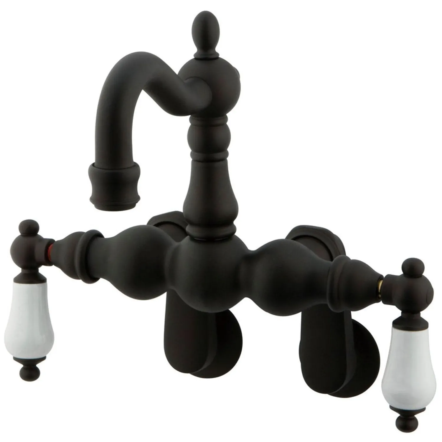 New Vintage 3-3/8" - 9" Spread Adjustable Center Wall Mount Clawfoot Tub Filler Tub Faucets